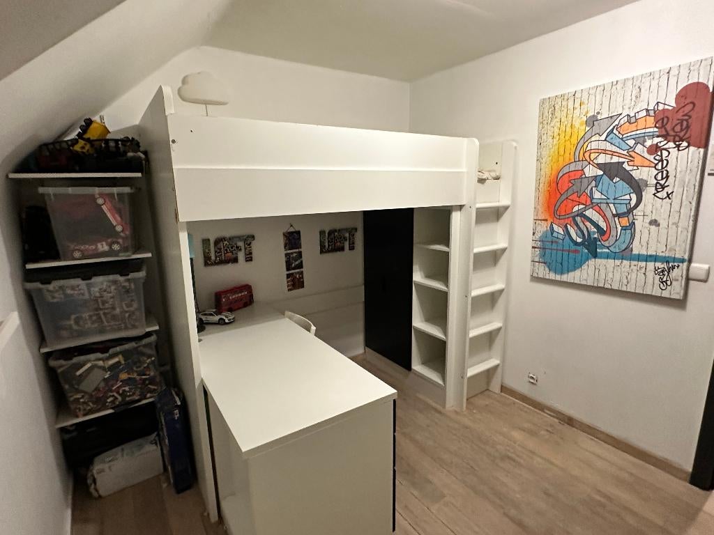 Kinderbed met bureau, Ophalen, Gebruikt, Hoogslaper
