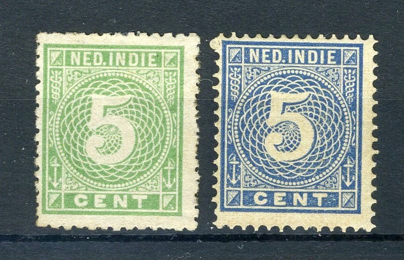 NL. INDIE 21/22 MH 1883-1890 - Cijfer, Postzegels en Munten, Postzegels | Nederlands-Indië en Nieuw-Guinea, Verzenden, Postfris