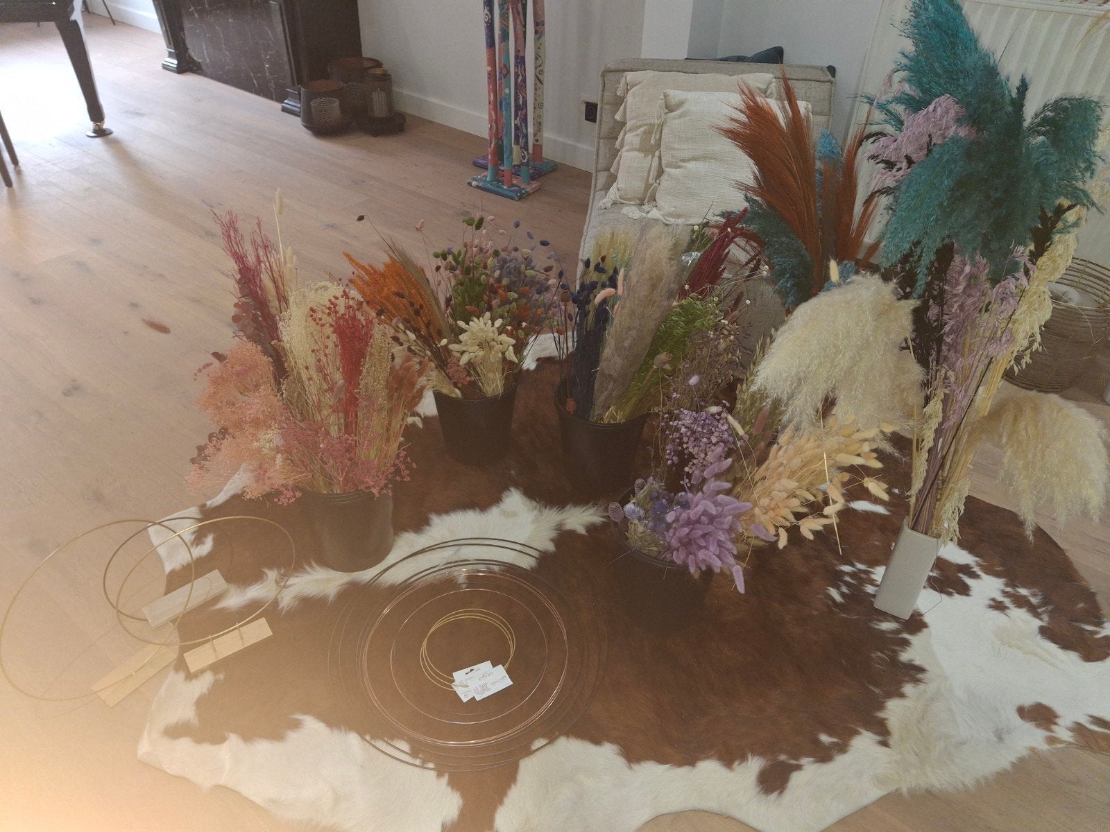 Droogbloemen en 20 ringen, Huis en Inrichting, Woonaccessoires | Droogbloemen, Ophalen