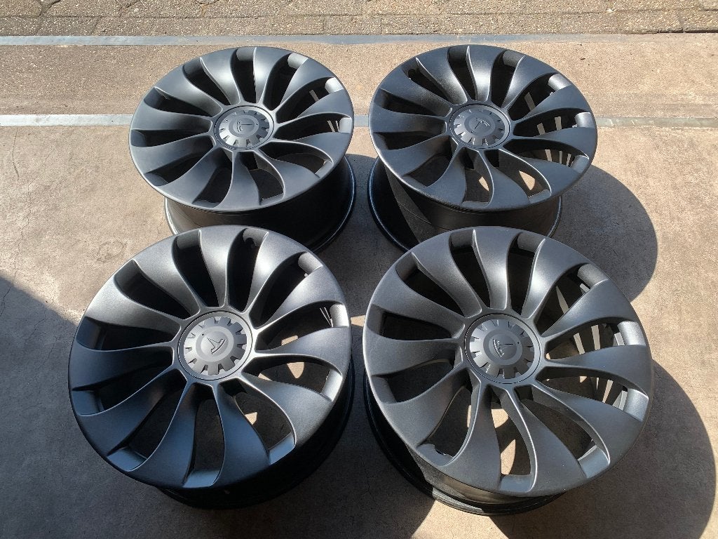 ZGAN ORIGINELE 21 INCH TESLA MODEL Y UBERTURBINE VELGEN +BLE, Ophalen of Verzenden, Zo goed als nieuw