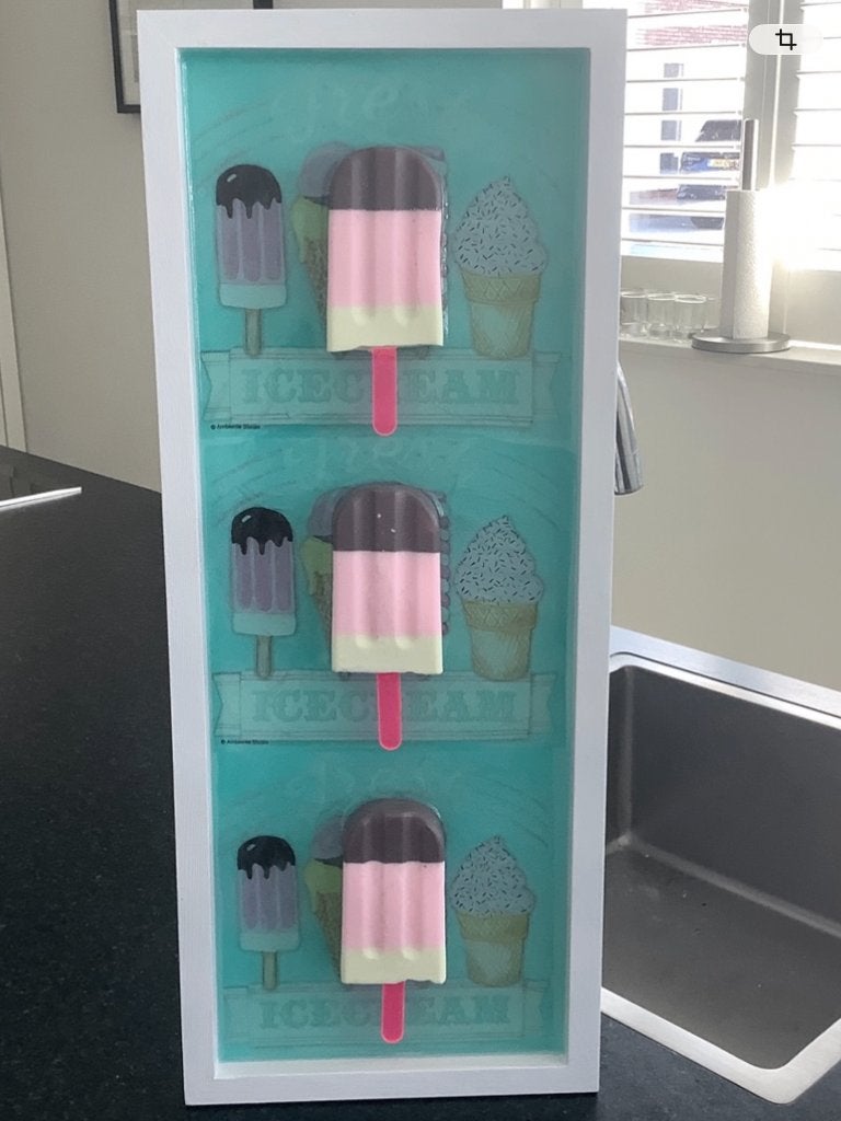 Handmade 3D Icecream walldecoration, 20 cm, Multicolore, 50 cm, Envoi