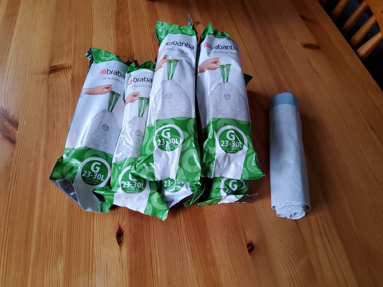 Brabantia 6 rouleaux de 20 sacs poubelle type G, Enlèvement, Neuf