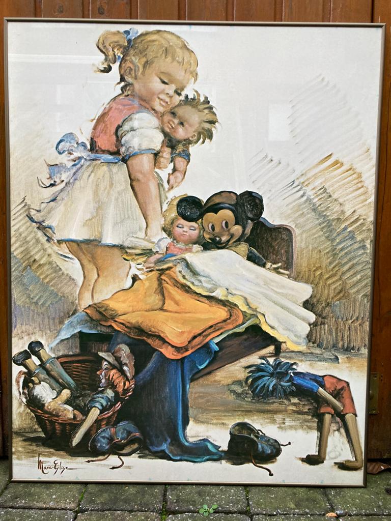 Fotokader afbeelding Mickey Mouse retro speelgoed op poster, Ophalen, Zo goed als nieuw