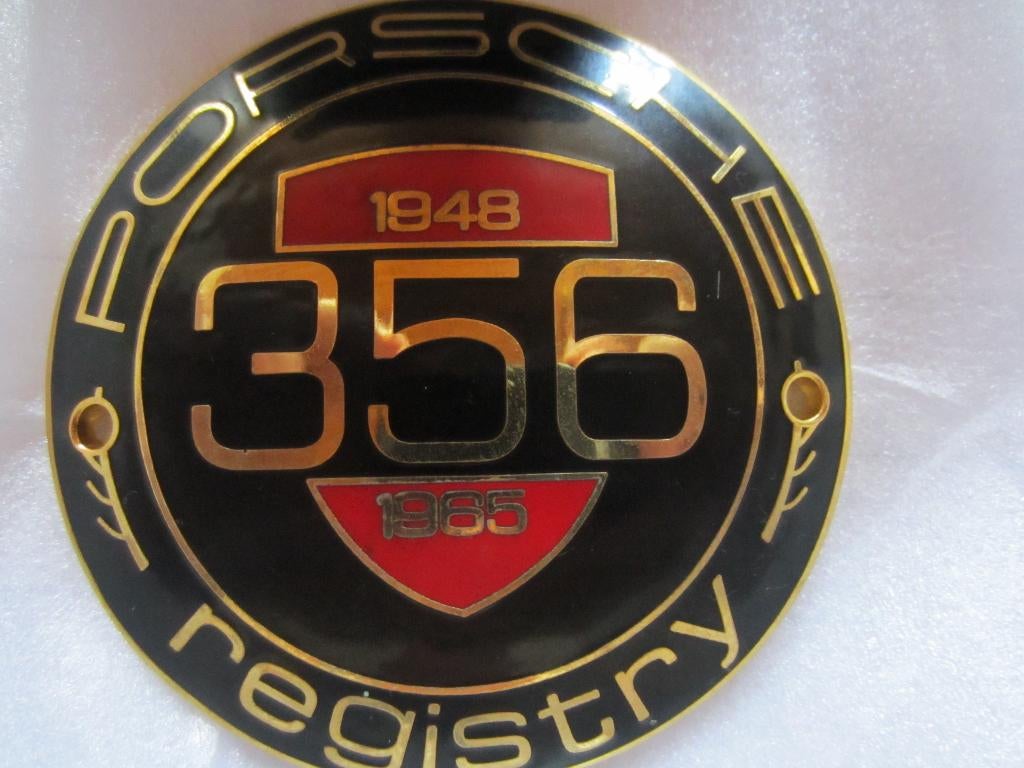 Emaille badge van Porsche 356 Registry., Verzamelen, Ophalen, Nieuw, Auto's