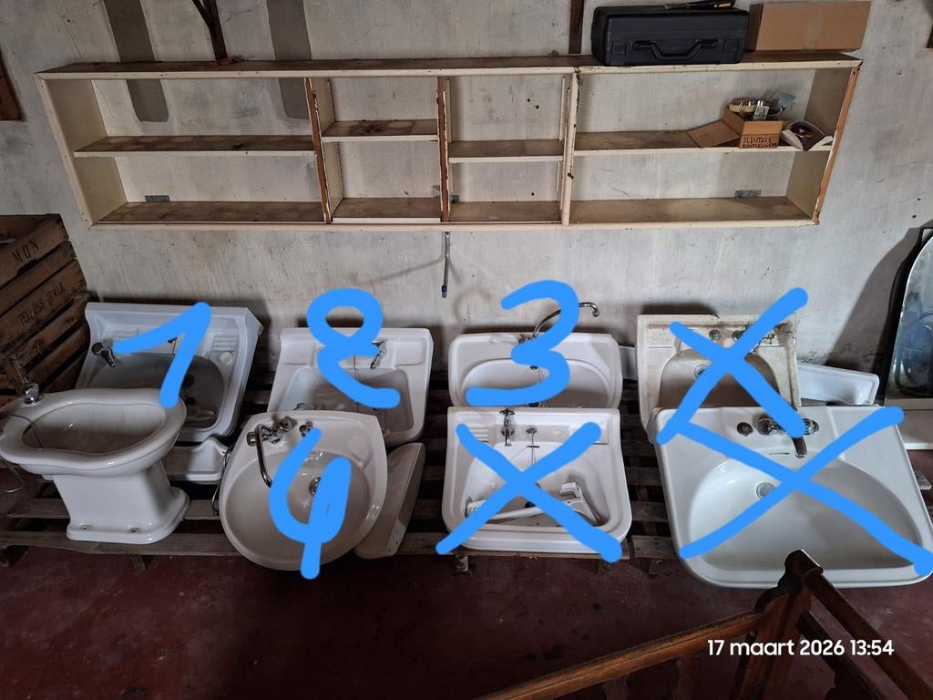 Retro/vintage wastafels, Huis en Inrichting, Badkamer | Badkamermeubels, Ophalen, Zo goed als nieuw, 50 tot 100 cm, Wasbak of Wastafel