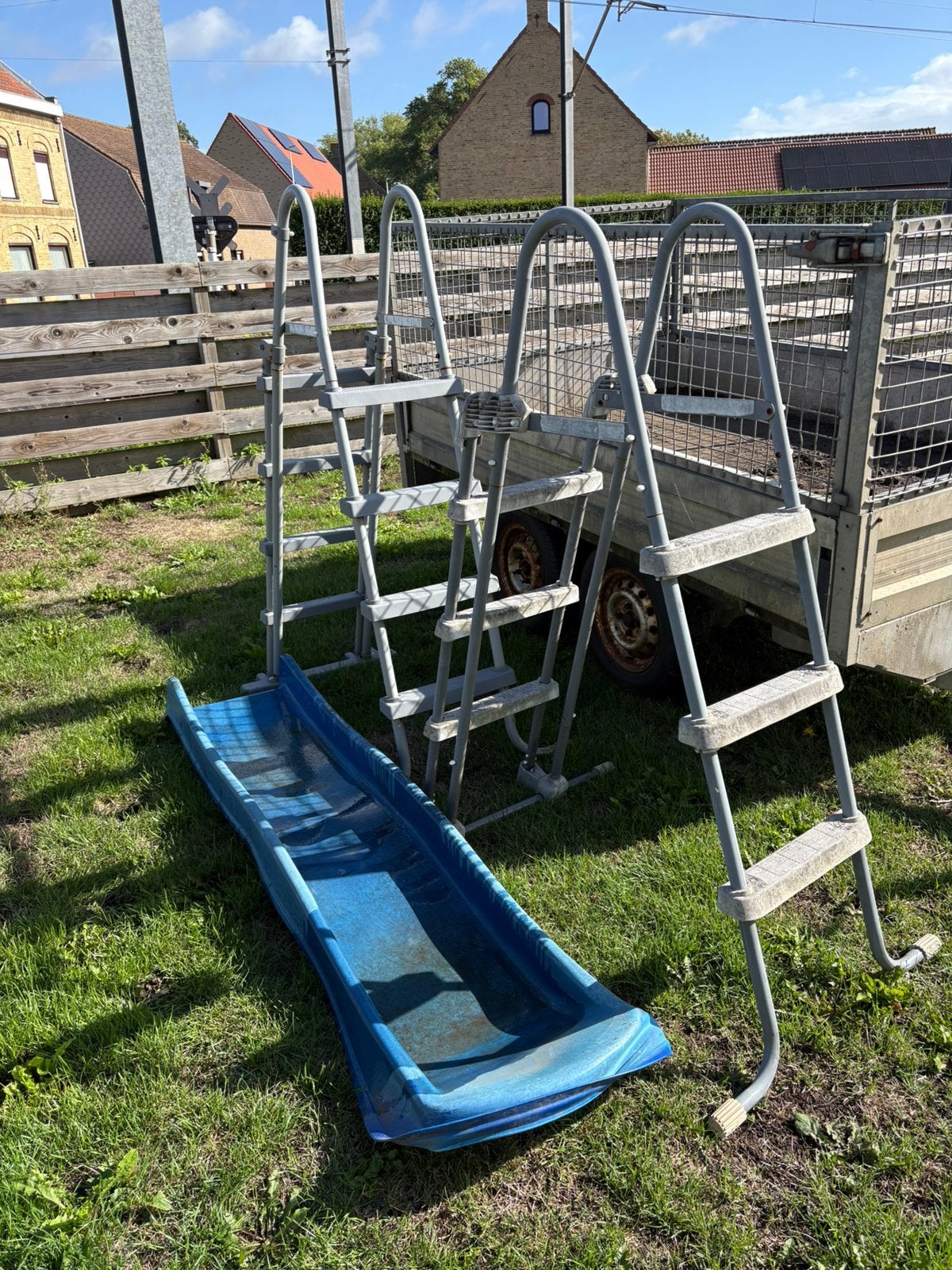 Zwembad trap, Ophalen, Gebruikt, Glijbaan