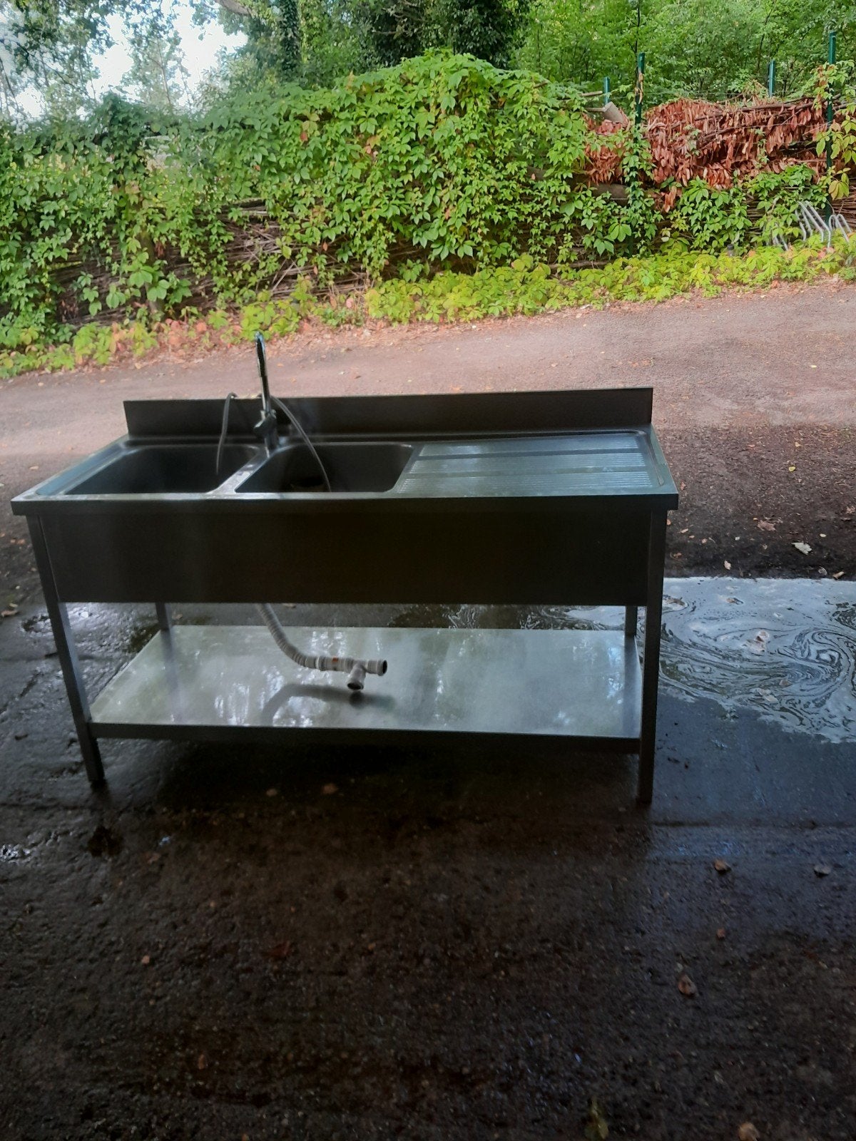 Inox keukenblok en inox spoelbakken, Ophalen