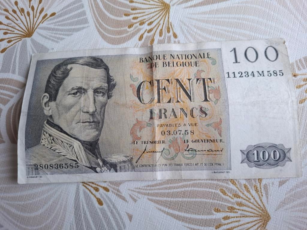 Billet de 100 francs datant de 1958, Enlèvement ou Envoi
