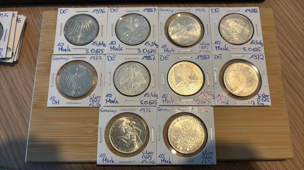 10x 10DM Duitsland, Ophalen, Munten