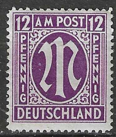 Allemagne Bizone 1945/1946 - Yvert 8a - Lettre M (PF), Envoi, Non oblitéré