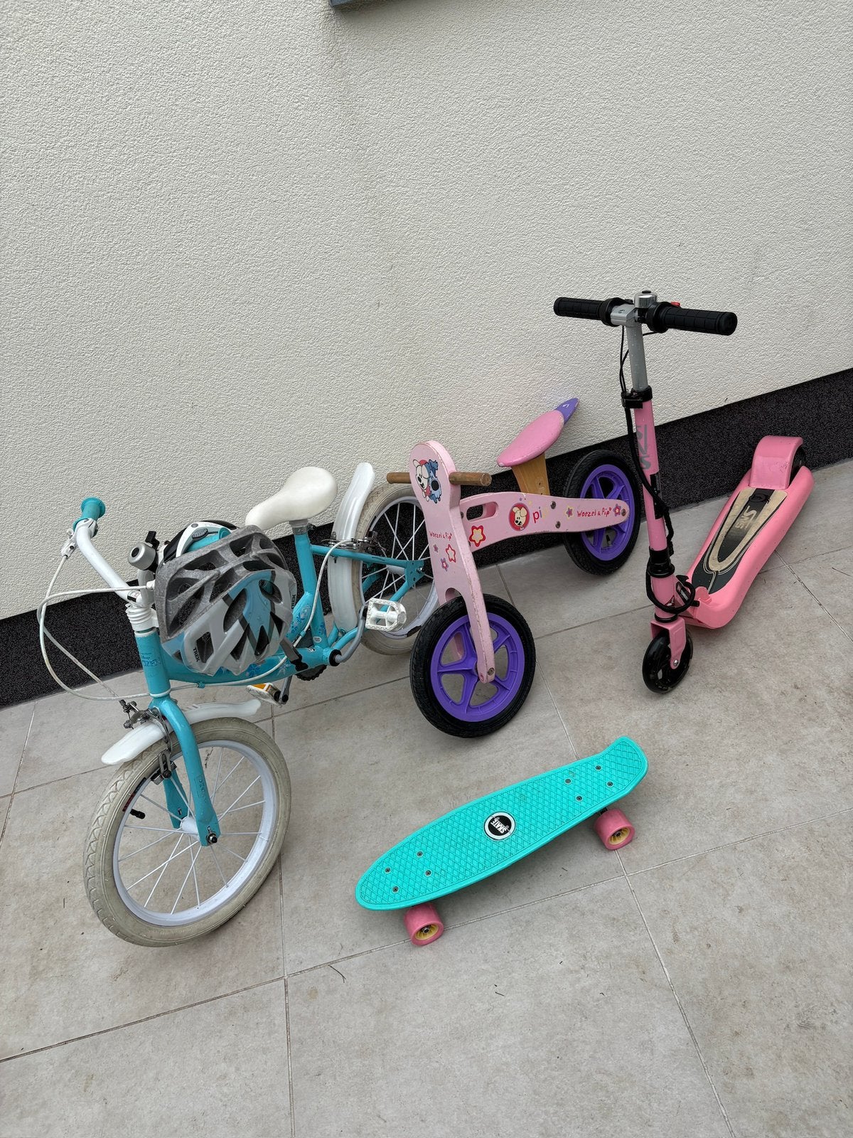 Kinderfiets + loopfiets + kinderstep – compleet pakket, Ophalen, Zo goed als nieuw
