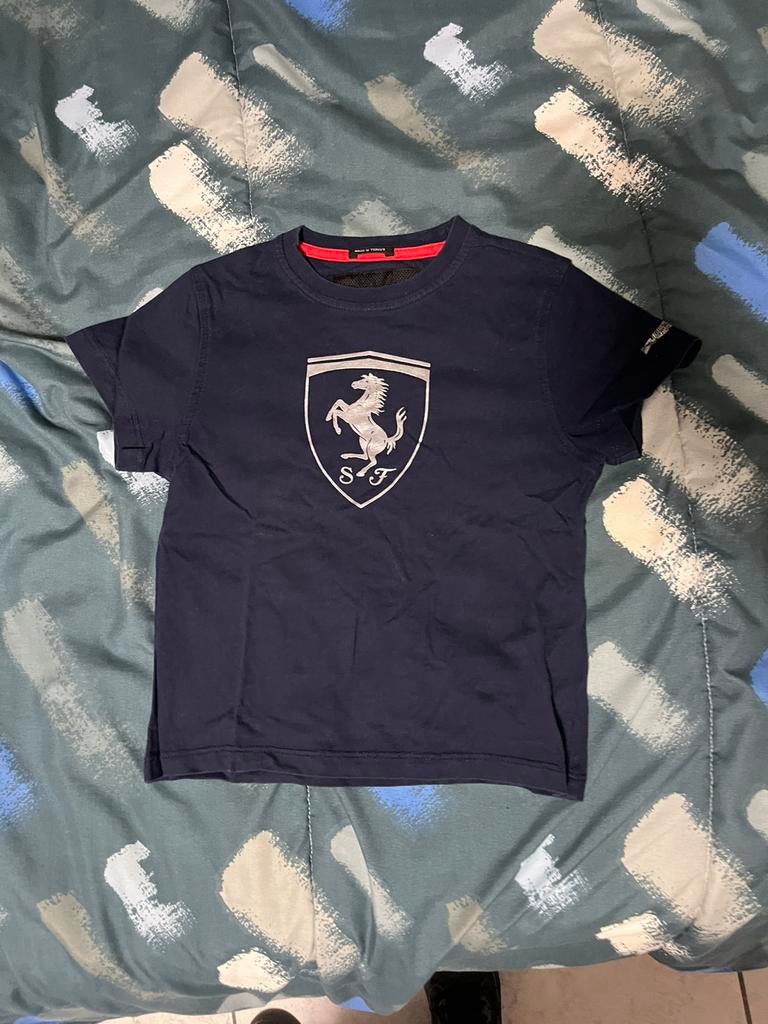 T-shirt enfant Ferrari bleu, Ophalen, Zo goed als nieuw, Maat 46 (S) of kleiner, Blauw