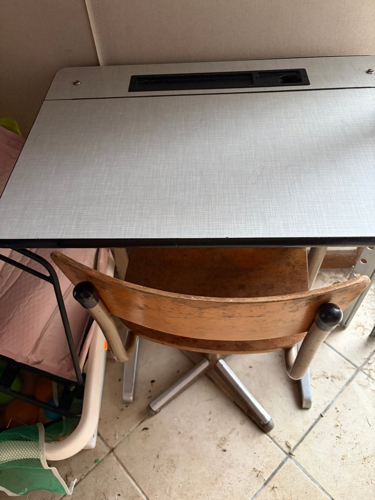 Schoolbankje, Huis en Inrichting, Ophalen, Opbergruimte, Gebruikt, Schoolbureau