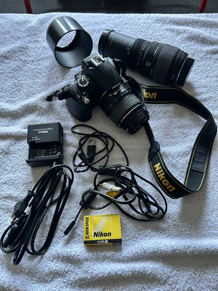 Nikon D5000 met 2 lenzen, Audio, Tv en Foto, Ophalen, Gebruikt, Spiegelreflex, Nikon