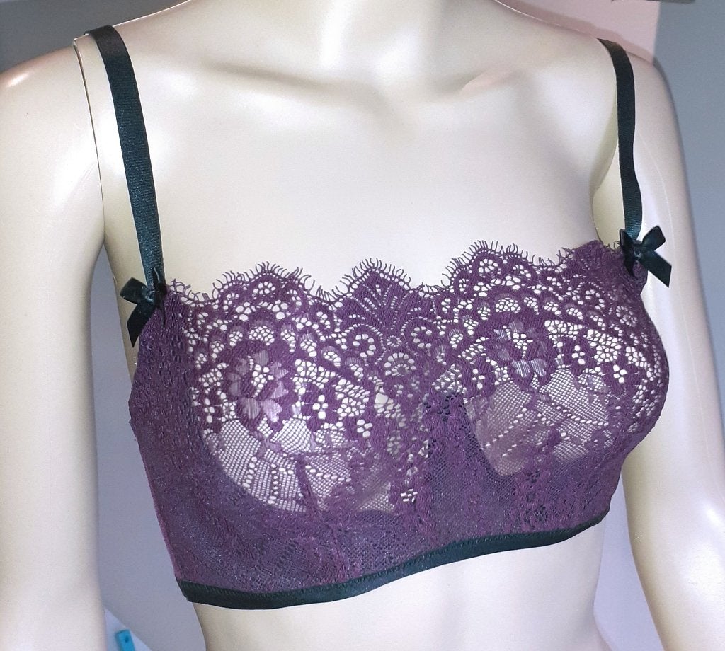 Niet voorgevormde paarse kanten Bh Hunkemoller 75D, Ophalen of Verzenden, Paars, BH