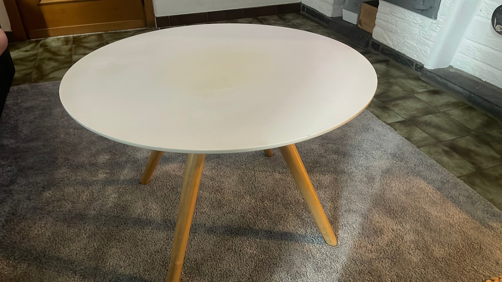 Table basse ronde blanche, Maison & Meubles, Tables | Tables mange-debout, Comme neuf, Enlèvement