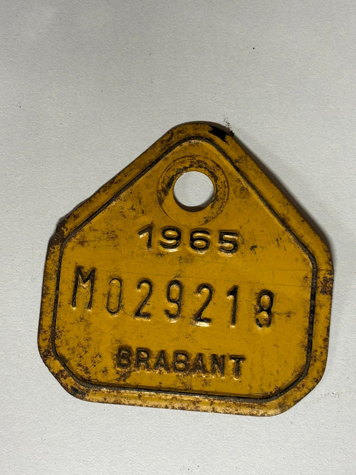 Bromfietsplaat 1965 Brabant. Plaque velo fietsplaat nummerpl, Enlèvement