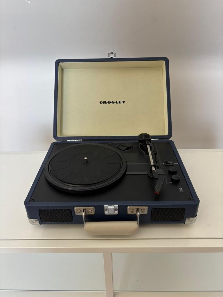 Donkerblauwe Crosley Cruiser Platenspeler (Koffer-model), Automatisch, Zo goed als nieuw, Platenspeler, Ophalen