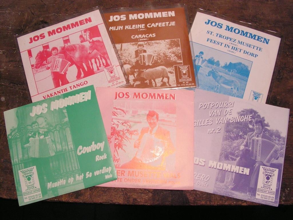 6 singles accordeonmuziek Jos Mommen (2 euro vr alles), Ophalen of Verzenden, Zo goed als nieuw