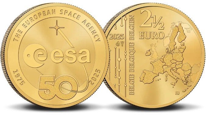 2,5 euro België 2025 Ruimteagentschap ESA, Verzenden, België, 5 euro