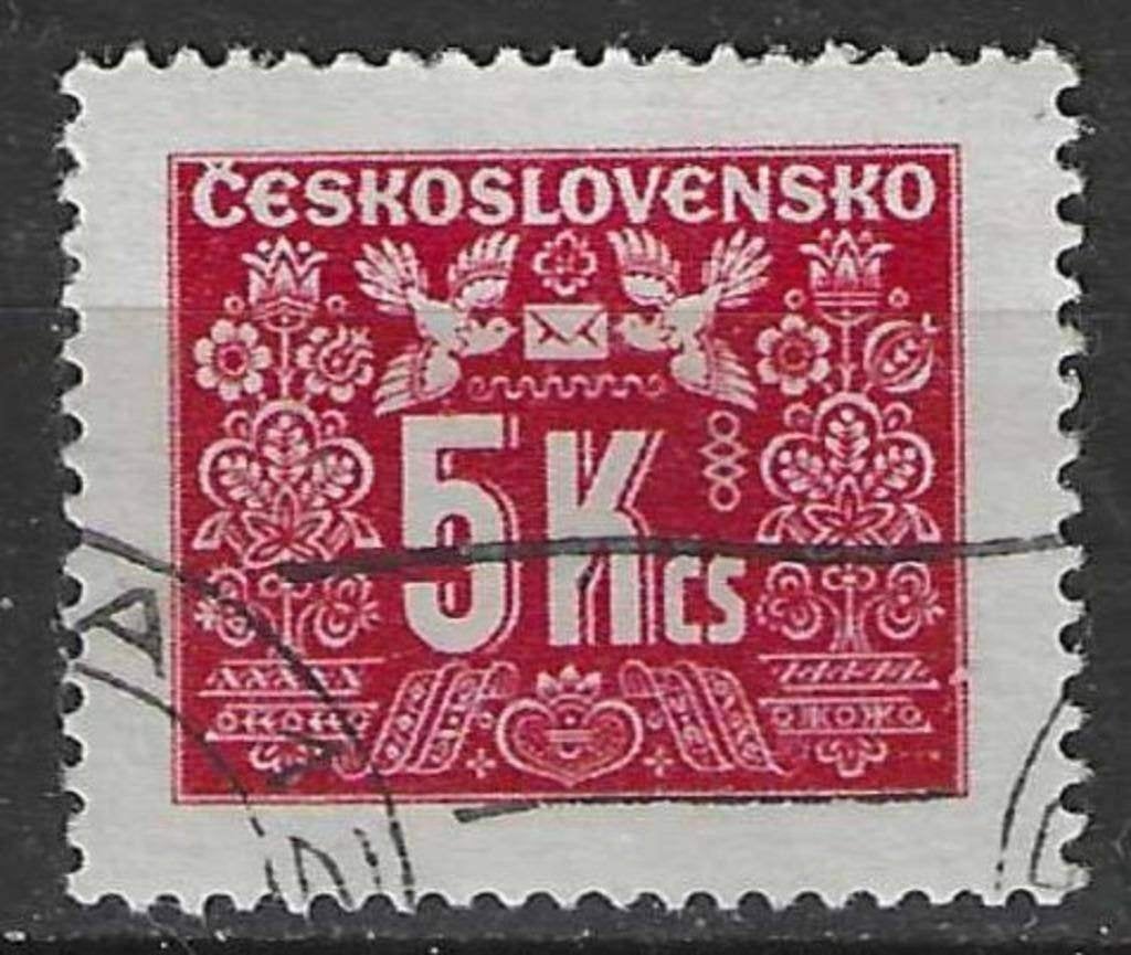 Tchécoslovaquie 1946/1948 - Yvert 77TX - Timbre iscal  (ST), Envoi, Affranchi