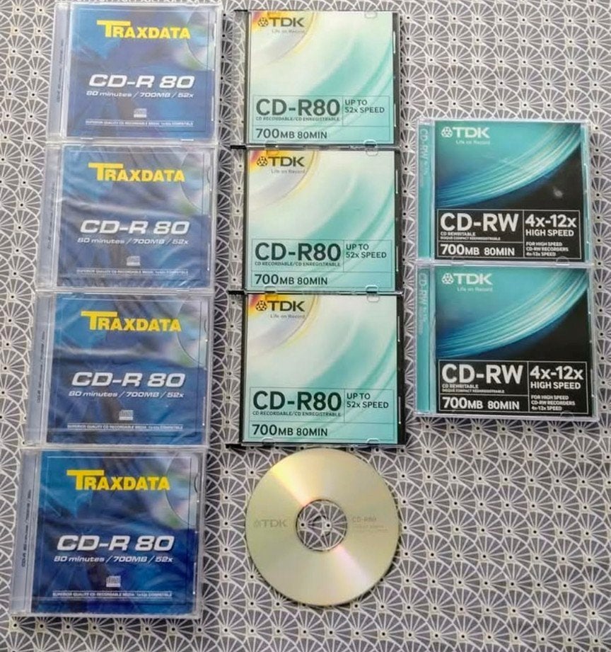Volledig pakket aan €5:  19 blanco DVD-RW/R en CD-RW/R, Enlèvement, Neuf, Autres types, Réinscriptible