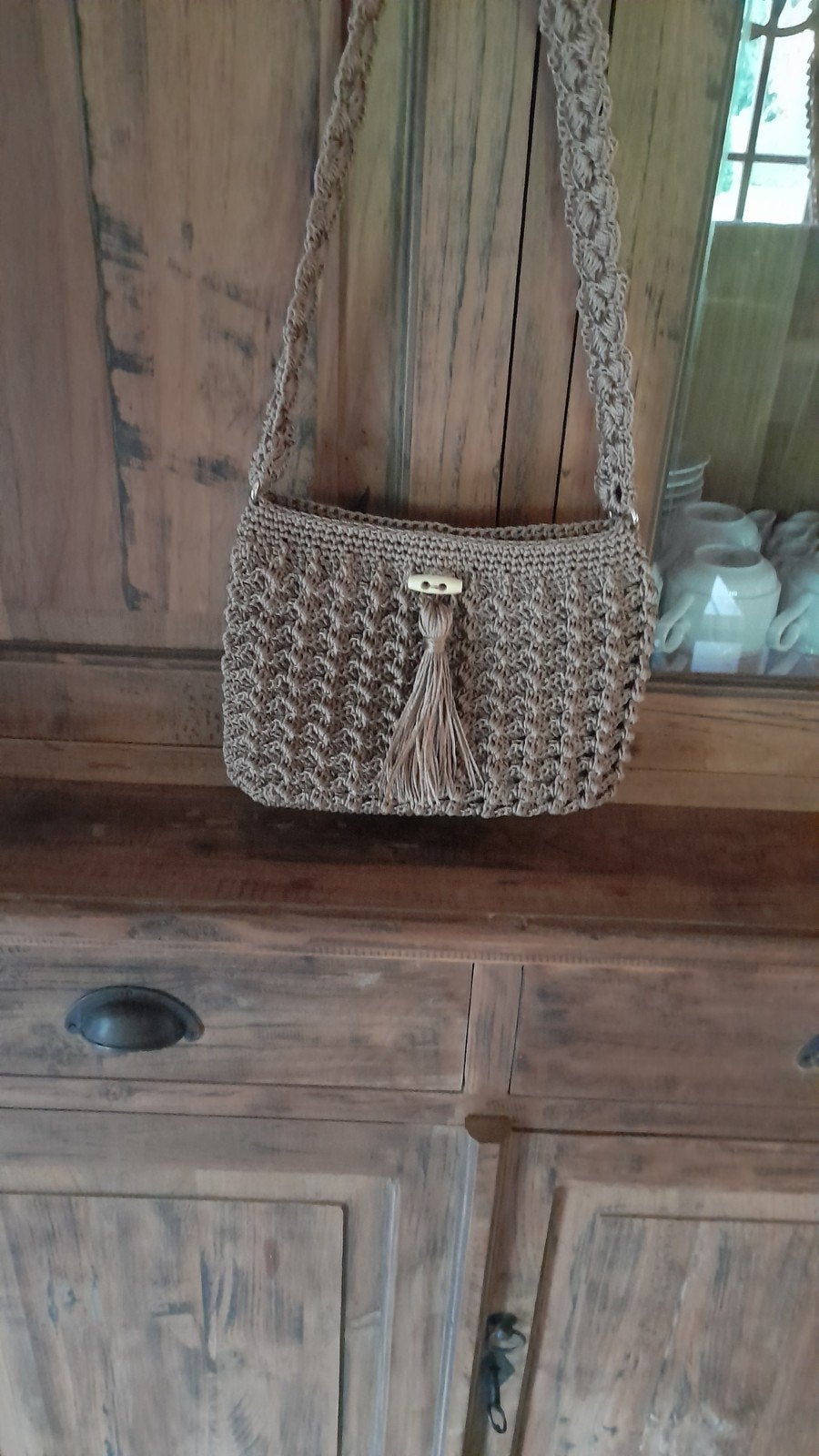 Handtas bruin handgemaakt nieuw25 x 20 cm, Handtassen en Accessoires, Ophalen, Handtas