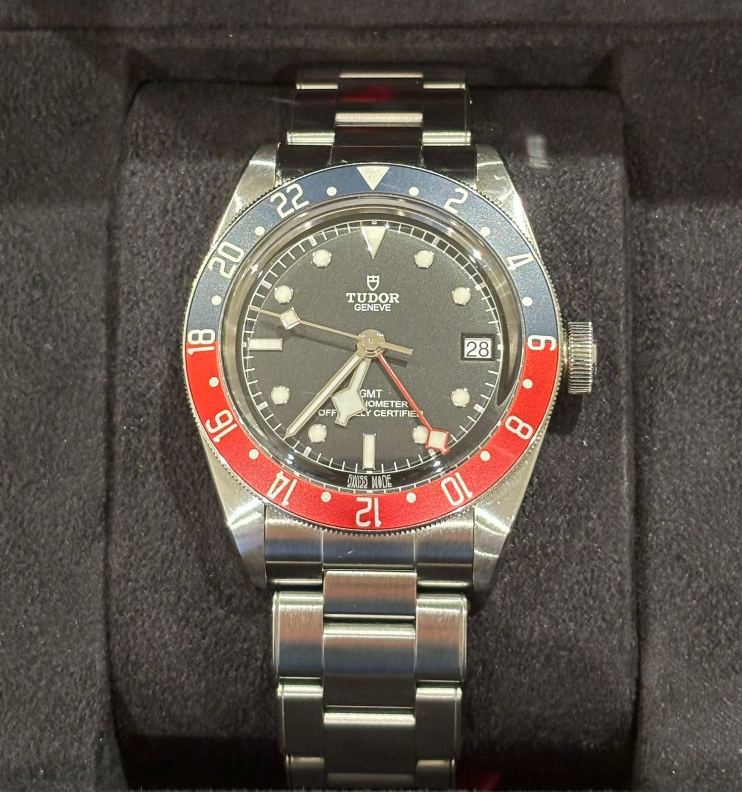 Tudor GMT Pepsi, Staal, Staal, Polshorloge, Zo goed als nieuw