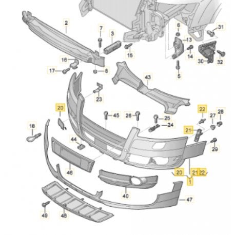 PARE-CHOCS AVANT NU POUR AUDI A6 4F ALLROAD (04-08) -ORIGINE, Ophalen, Voor, Nieuw, Audi