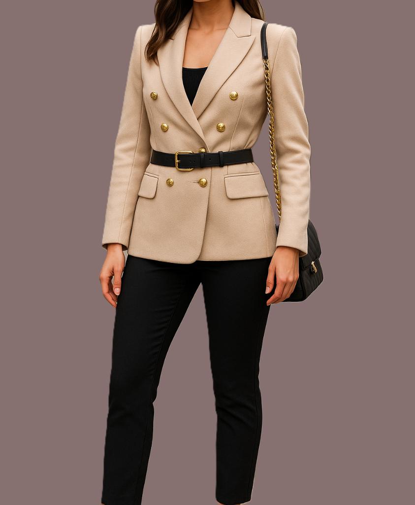 beige blazer van Marc Cain maat N5 40/42, Kleding | Dames, Beige, Maat 42/44 (L), Ophalen of Verzenden, Jasje