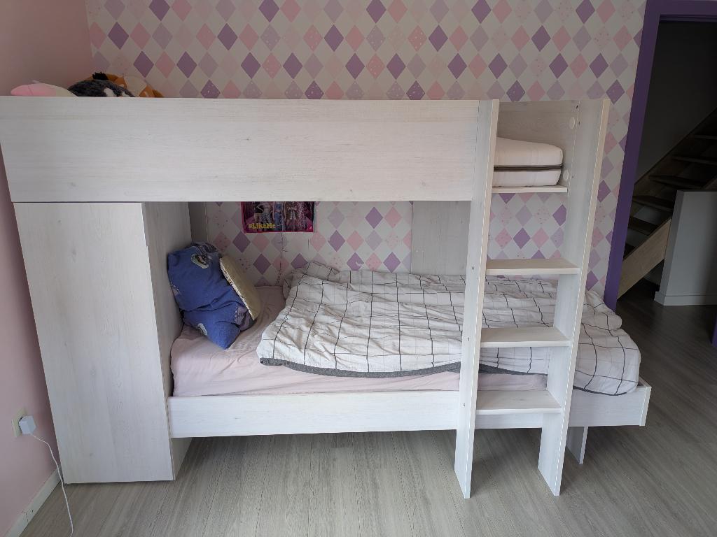 Stapelbed met kast, Huis en Inrichting, Ophalen, Gebruikt, 90 cm, 200 cm