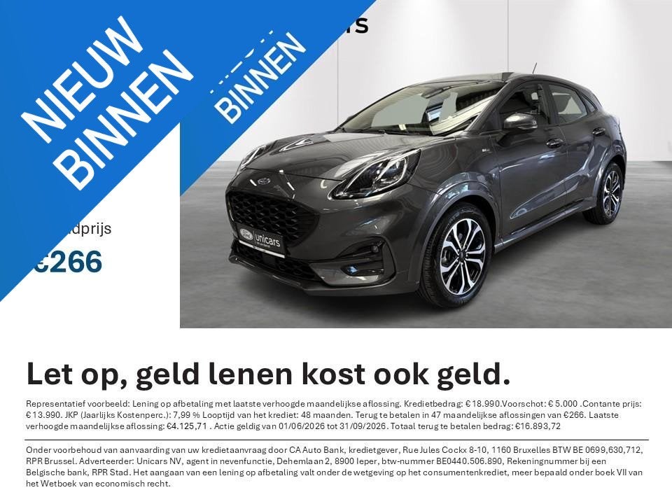 Ford Puma 1.0i Ecoboost MHEV 92kW Aut. ST-Line, Auto's, Ford, Stof, 129 g/km, Automatische klimaatregeling, 1404 kg