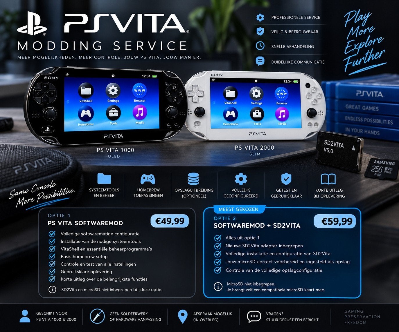 PS Vita Modding Service – PS Vita 1000 & 2000, Consoles de jeu & Jeux vidéo, Consoles de jeu | Sony PlayStation Vita, Enlèvement ou Envoi