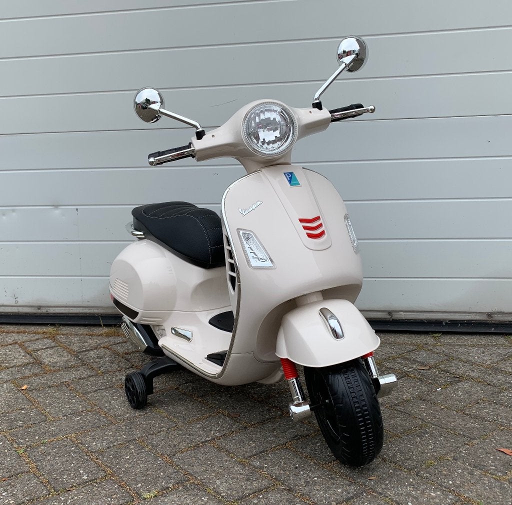 Vespa GTS Super 12v scooter wit Leer / MP3 / AUX verlichtin, Ophalen of Verzenden, Nieuw