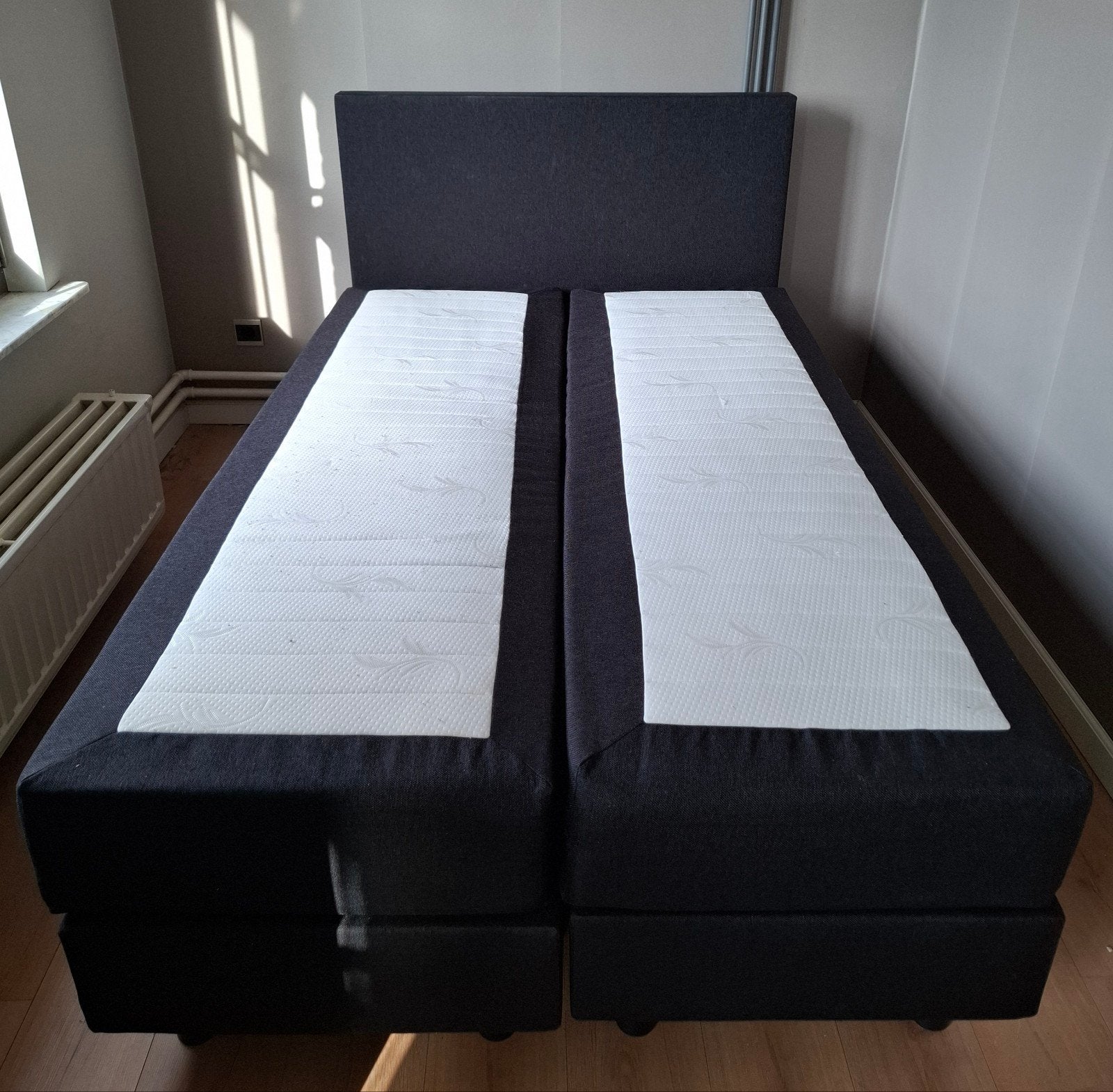 Boxspring antracietgrijs 120x200 cm, Gris, Queen size, Enlèvement, Utilisé
