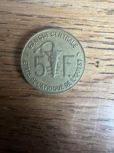 5 F banque centrale etats de l'afrique de l'ouest, Postzegels en Munten, Ophalen of Verzenden, Overige landen, Losse munt