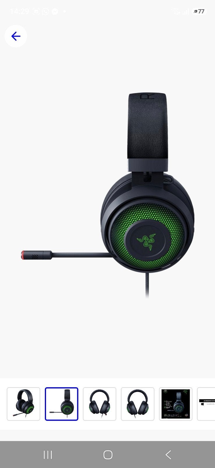 RAZER KRAKEN ULTIMATE ZWART, Ophalen