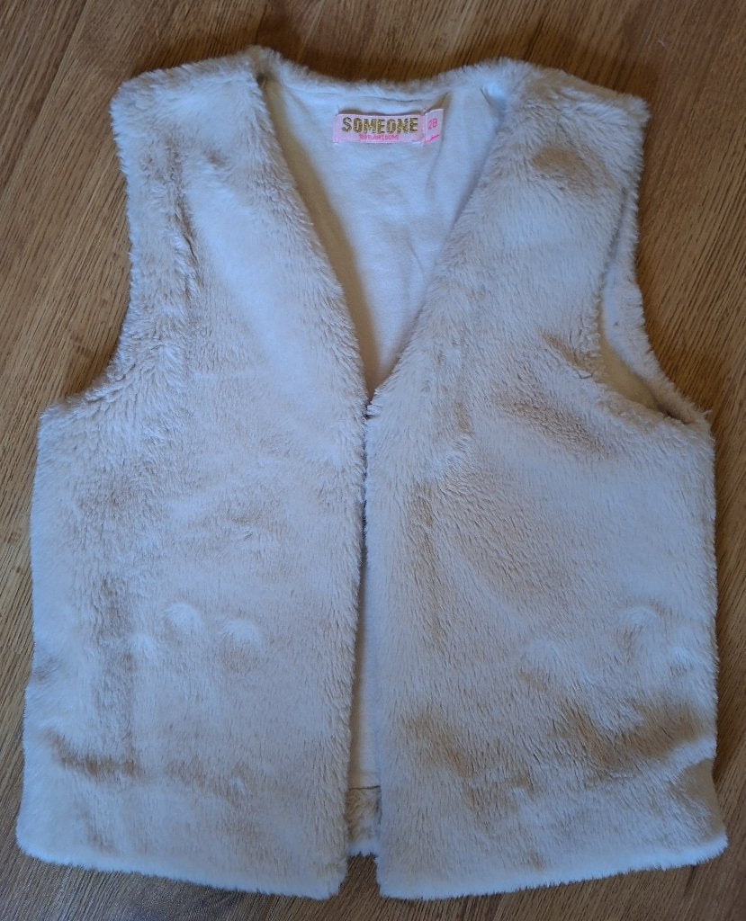 Someone beige bodywarmer 128, Kinderen en Baby's, Kinderkleding | Maat 128, Meisje, Trui of Vest, Ophalen of Verzenden, Zo goed als nieuw