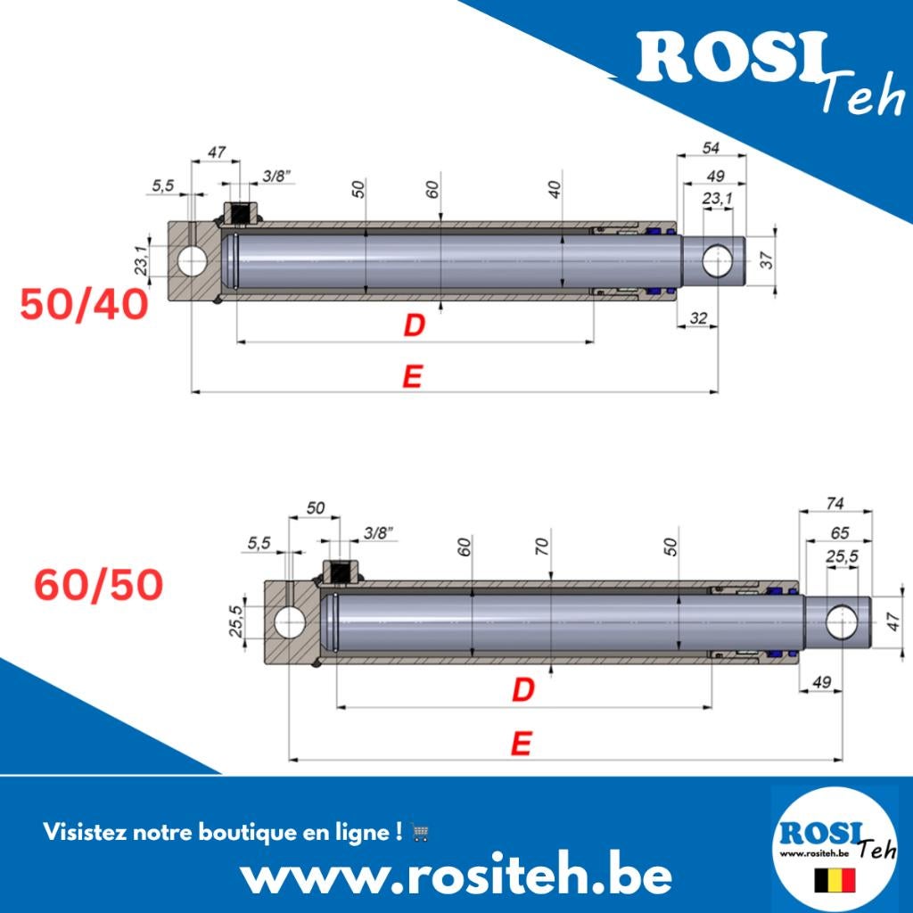 Vérin hydraulique simple effet, Articles professionnels, Envoi