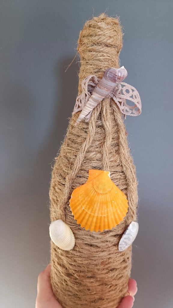 Gedecoreerde vaas, Huis en Inrichting, Woonaccessoires | Vazen, Beige, Nieuw, Ophalen of Verzenden, Glas
