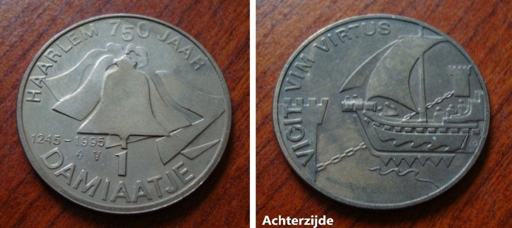 Penning 750 jaar Damiaatje Haarlem 1995, Timbres & Monnaies, Envoi, Autres matériaux