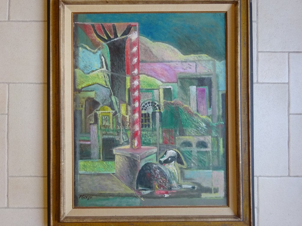 André Goezu, olie op doek, 92 x 73 cm, Exil '81, Antiek en Kunst, Ophalen