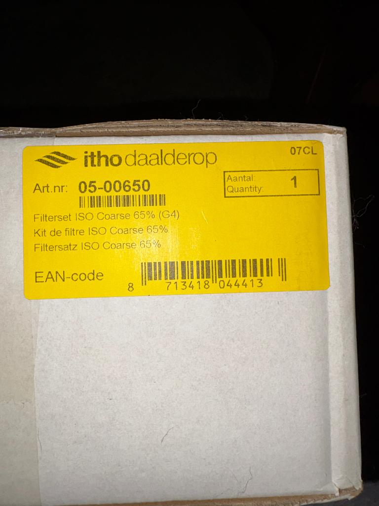Itho daaldrop wtw filters, Ophalen of Verzenden, Nieuw, Ventilator en Afzuiger