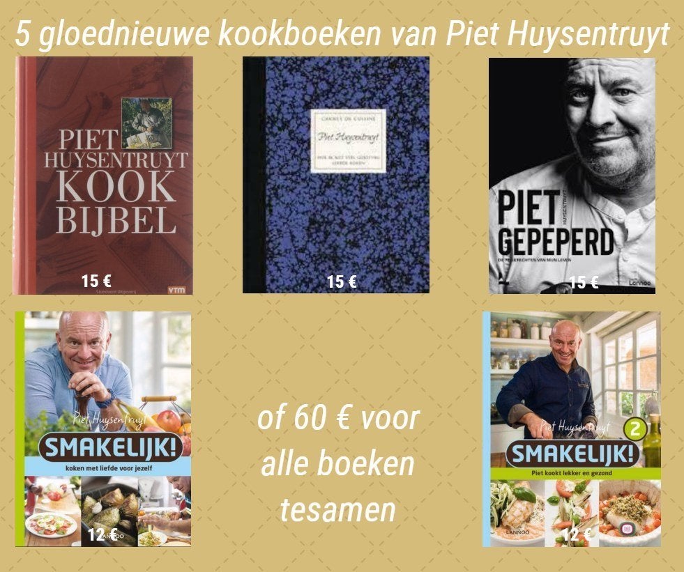5 NIEUWE KOOKBOEKEN van Piet Huysentruyt, Boeken, Ophalen of Verzenden, Nieuw