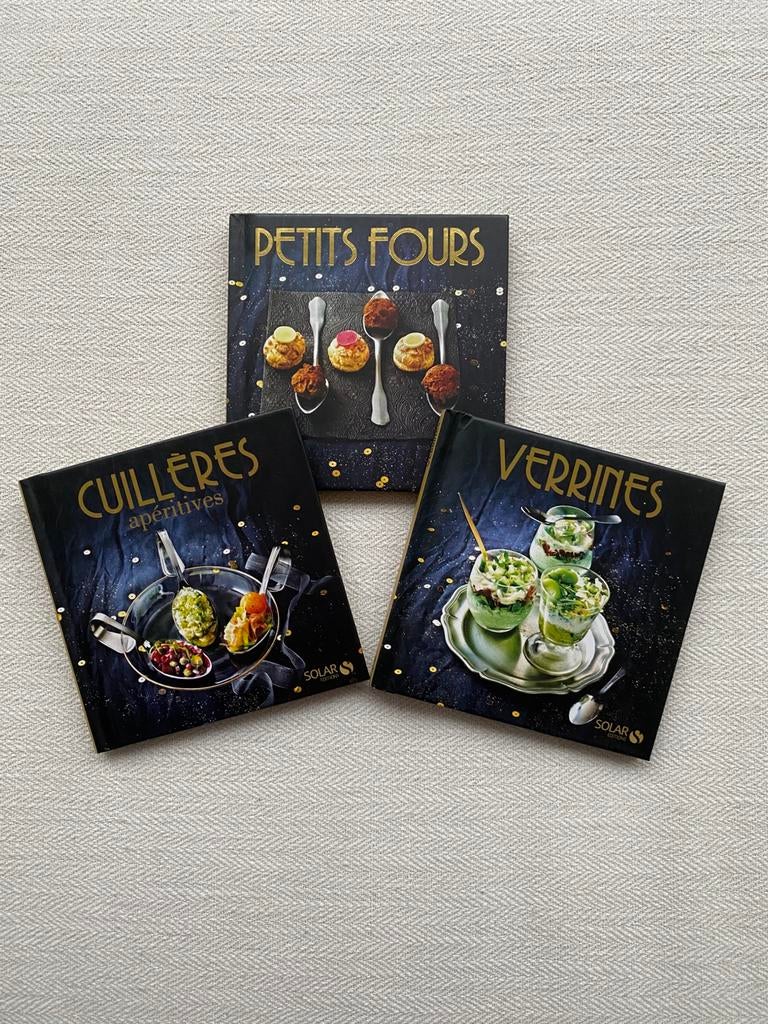 Lot 3 livres cuillères, verrines et petits fours, Enlèvement ou Envoi, Comme neuf