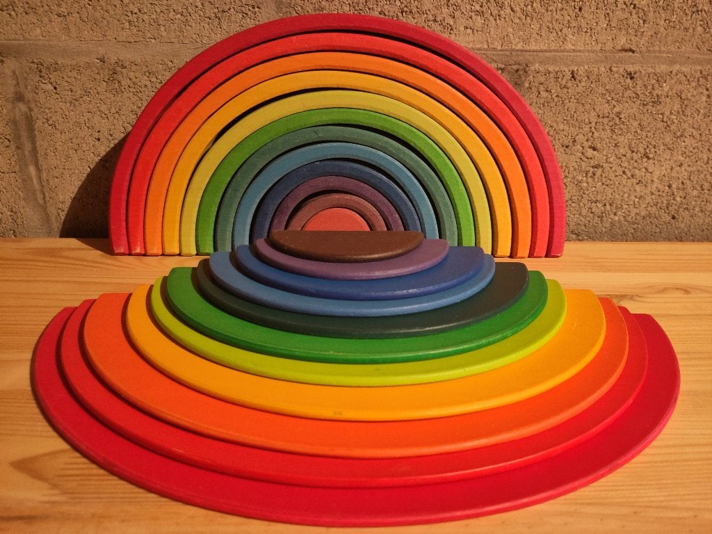 Houten Regenboog + Bijbehorende Houten Halve Schijven (Set!), Kinderen en Baby's, Ophalen, Gebruikt