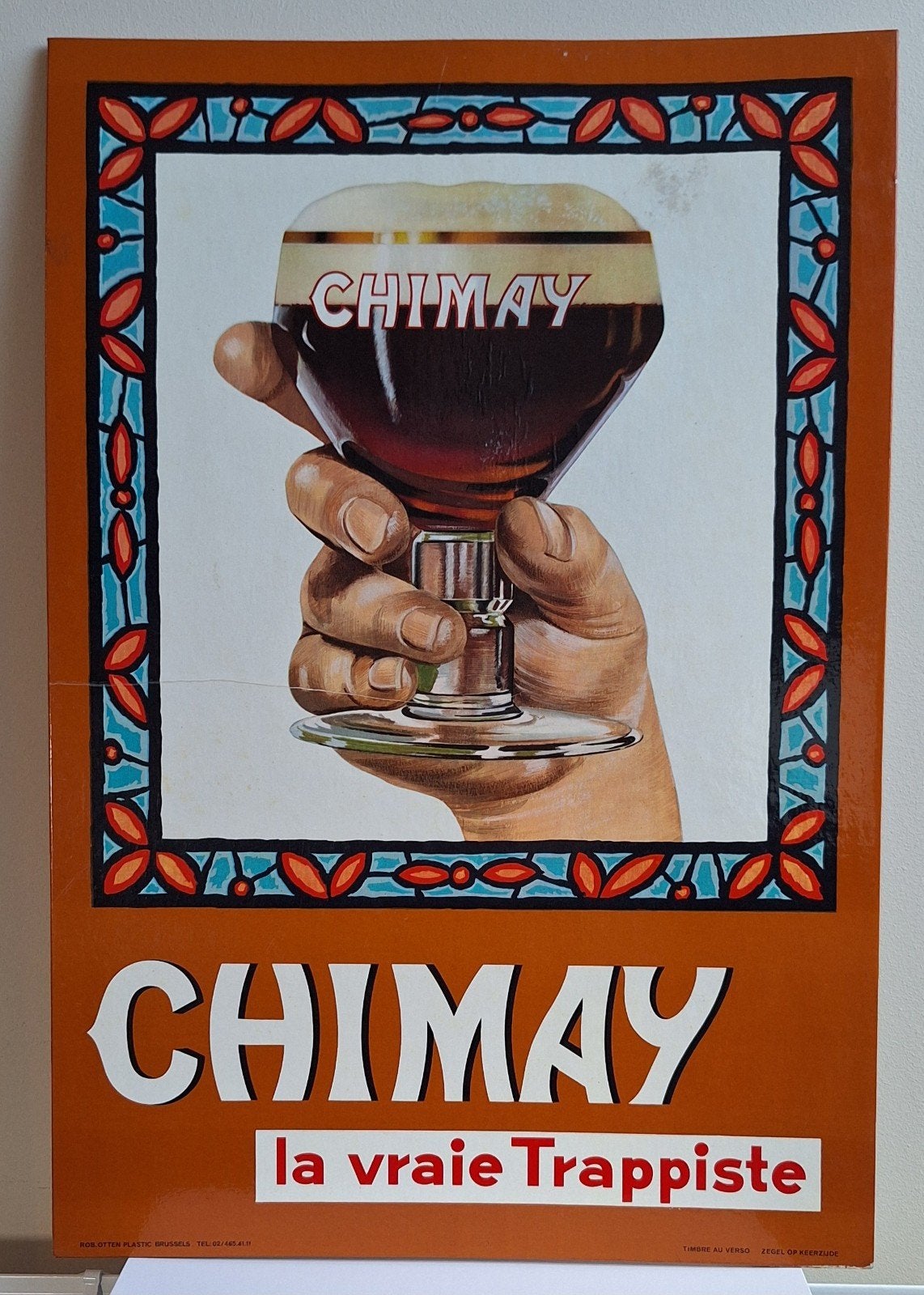 Glacoide publicitaire de Chimay 1978., Enlèvement ou Envoi, Utilisé, Panneau, Plaque ou Plaquette publicitaire, Autres marques