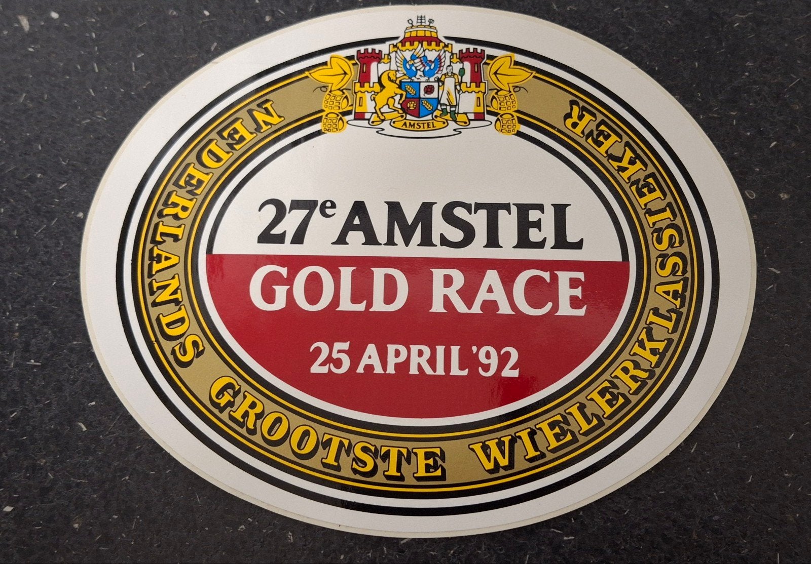 Autocollant cycliste vintage 1992 Amstel Gold Race, Enlèvement ou Envoi, Comme neuf, Sport