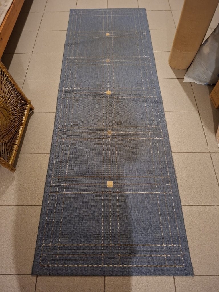 Tapis bleu 80 cm x 220 cm +-, Maison & Meubles, Ameublement | Tapis & Moquettes, 200 cm ou plus, Enlèvement, Utilisé, 50 à 100 cm