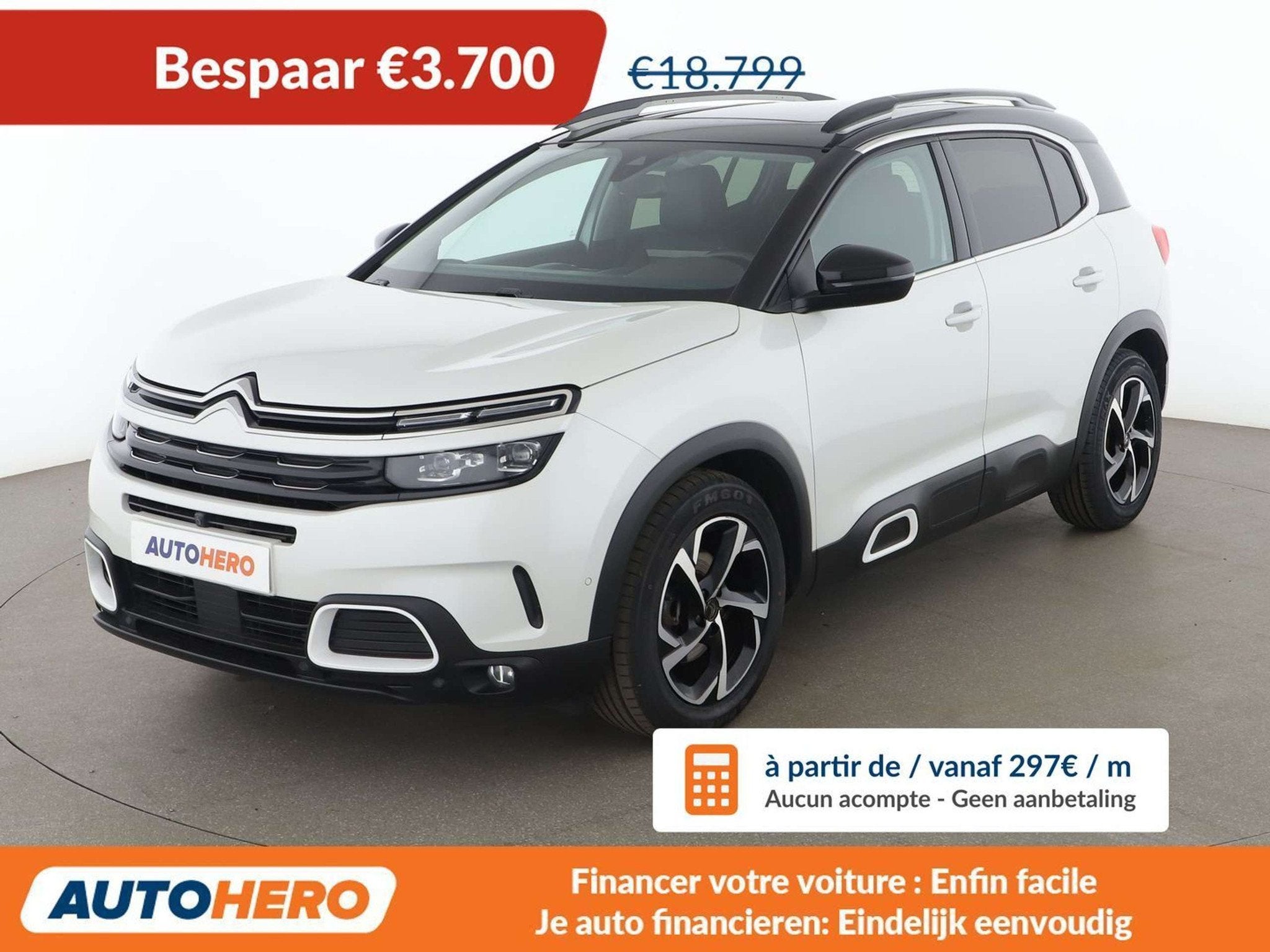 Citroën C5 Aircross 2.0 Blue-HDi Shine (bj 2019, automaat), Auto's, Citroën, Euro 6, C5 Aircross, Leder, Bruin